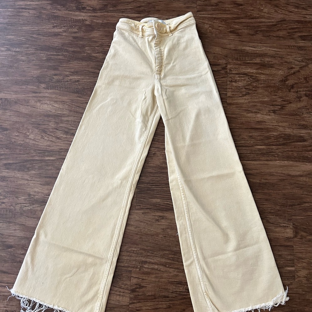 Zara Yellow Wide-Leg Jeans Size 0